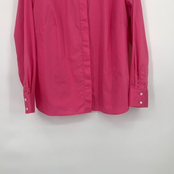 Lands' End women's blouse button up size 18 W plus longsleeve cotton blend - Picture 2 of 6